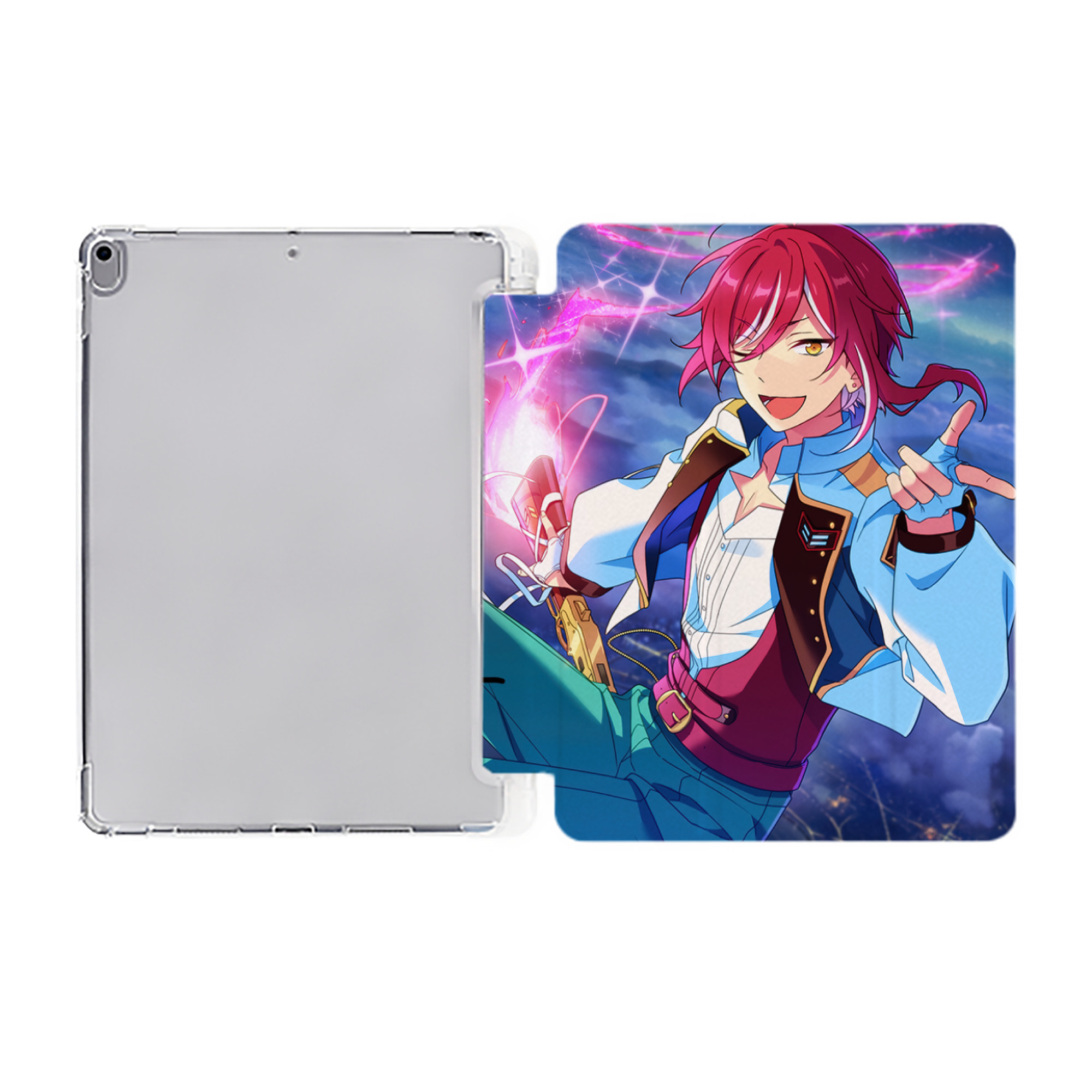 （画像用） あんさんぶるスターズ! Ensemble Stars IPad ケース ペン収納付き 三つ折りスタンド PUレザー×シリコン 対応機種9.5/10.5/10.9インチ